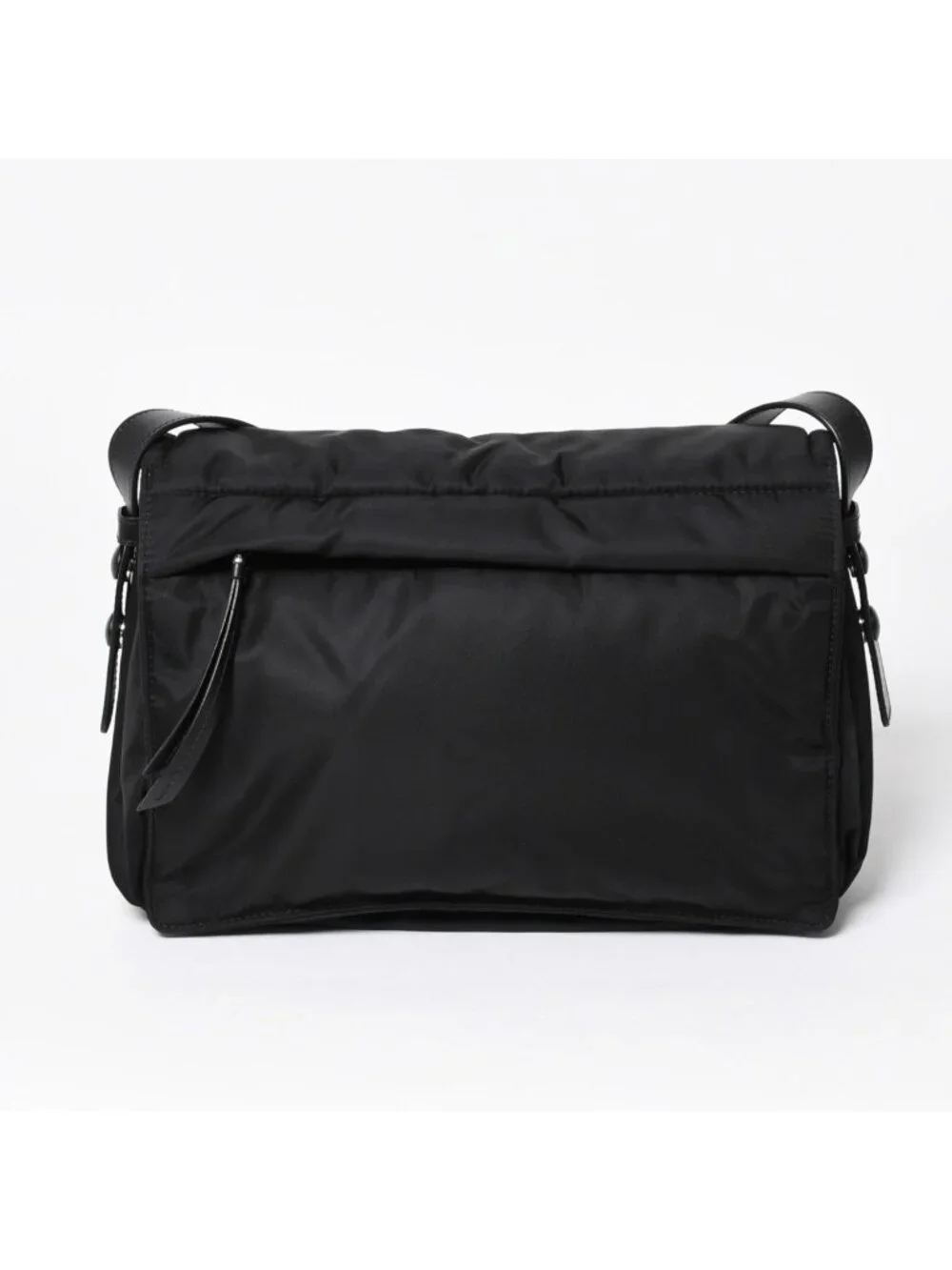Prada Pocono Shoulder Bag Triangle Logo Nylon Black Silver